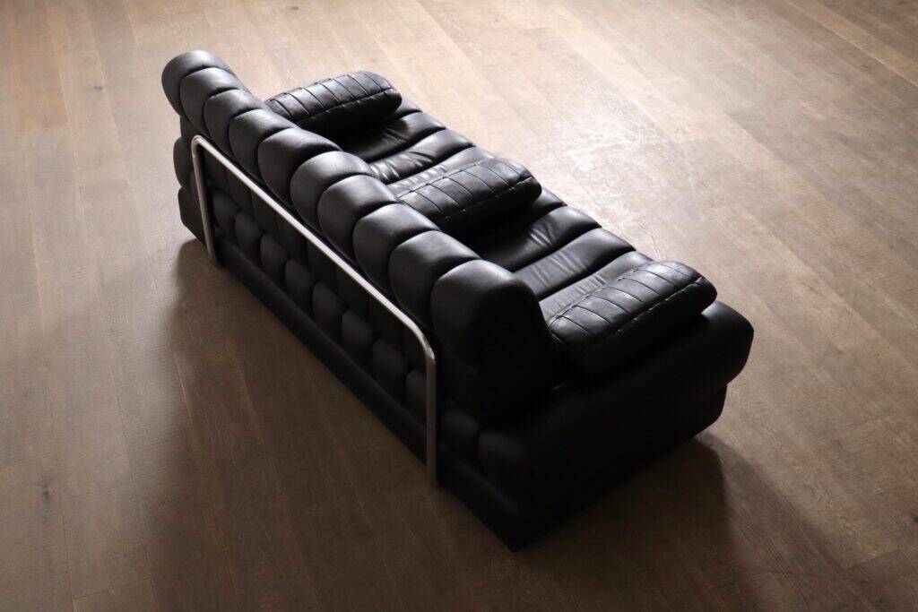 De Sede DS-85 sofa bed in black leather, Switzerland, 1960s