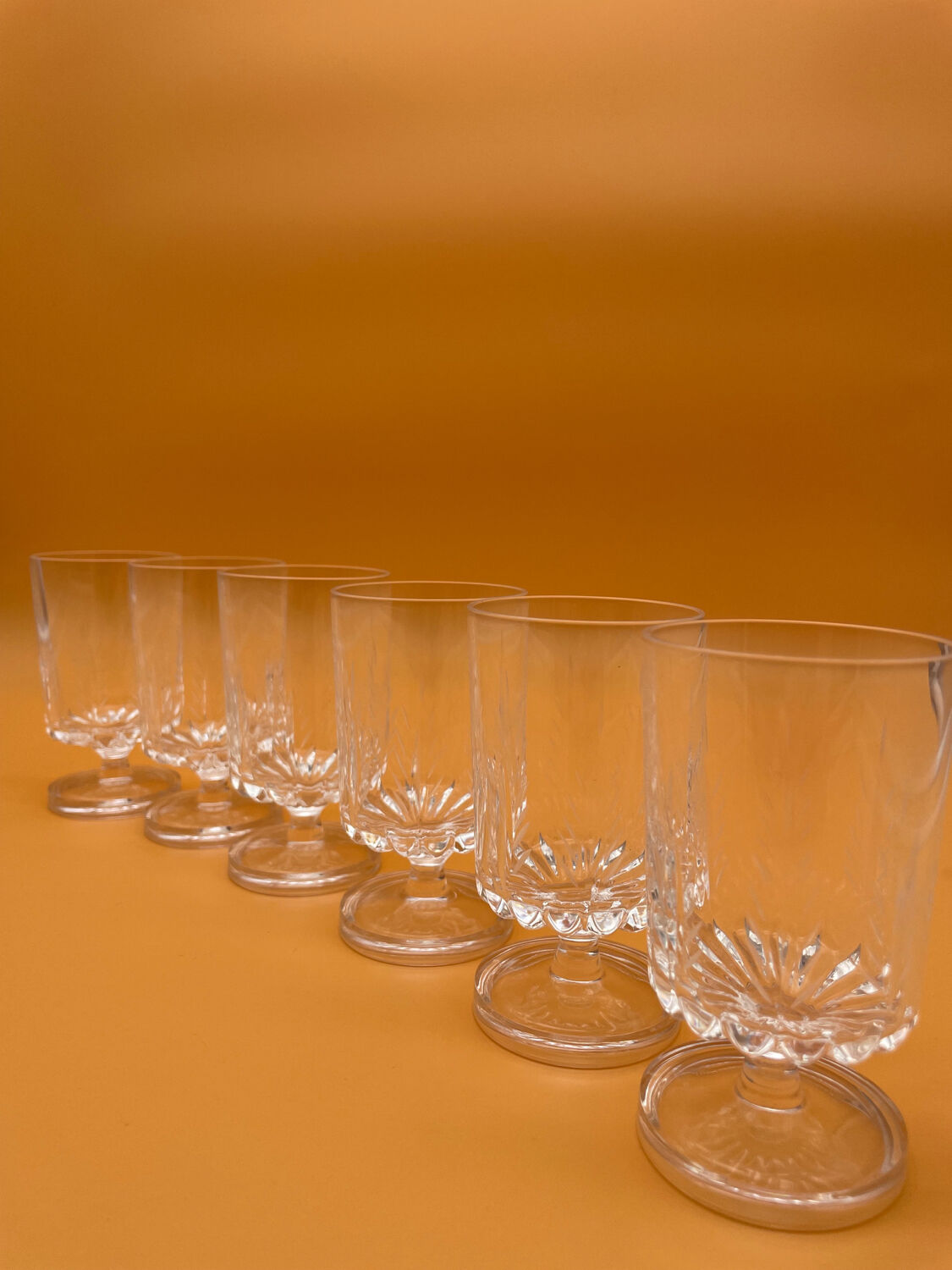 Engraved crystal stemmed glasses