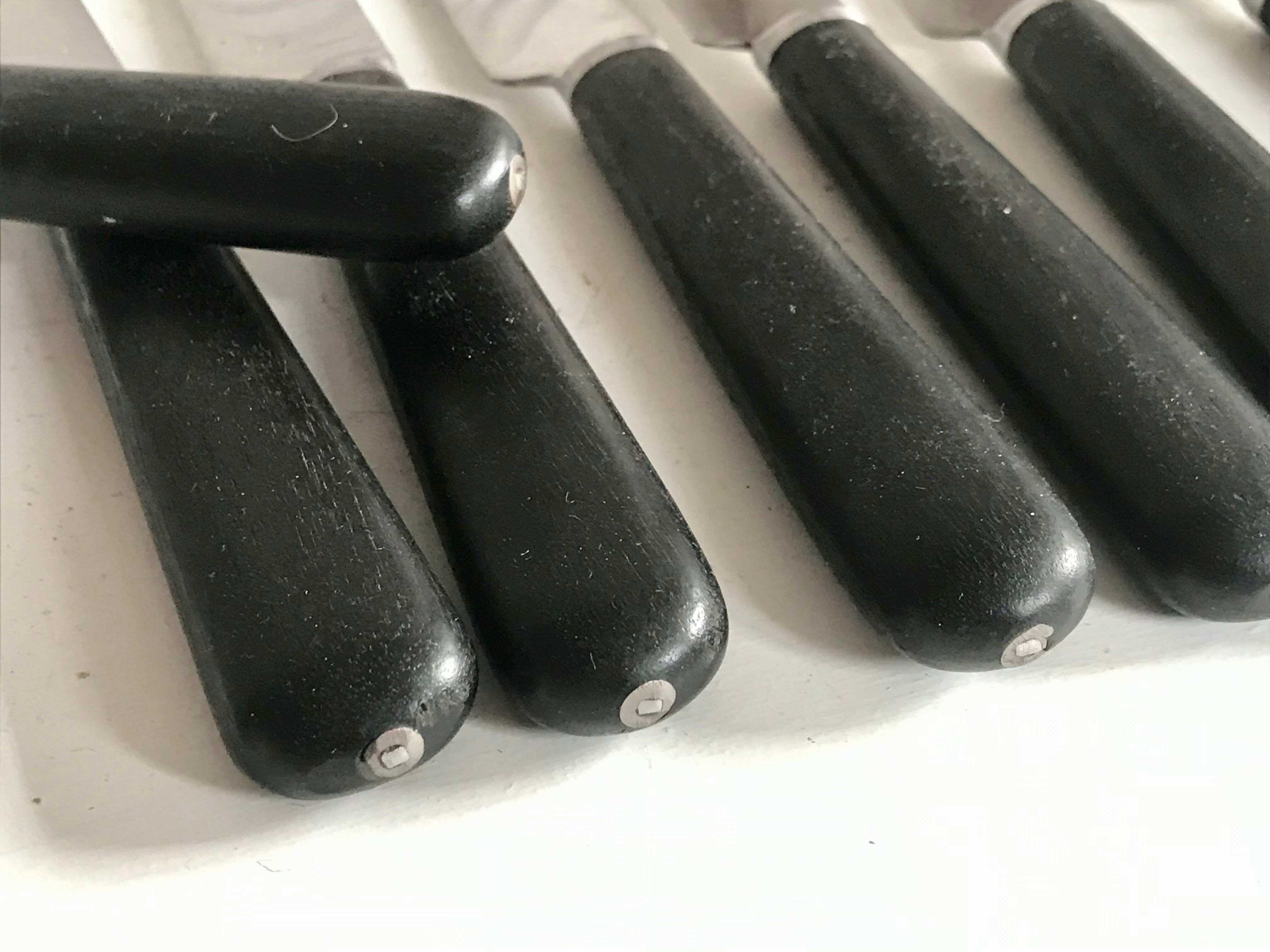 12 ebene handle knives