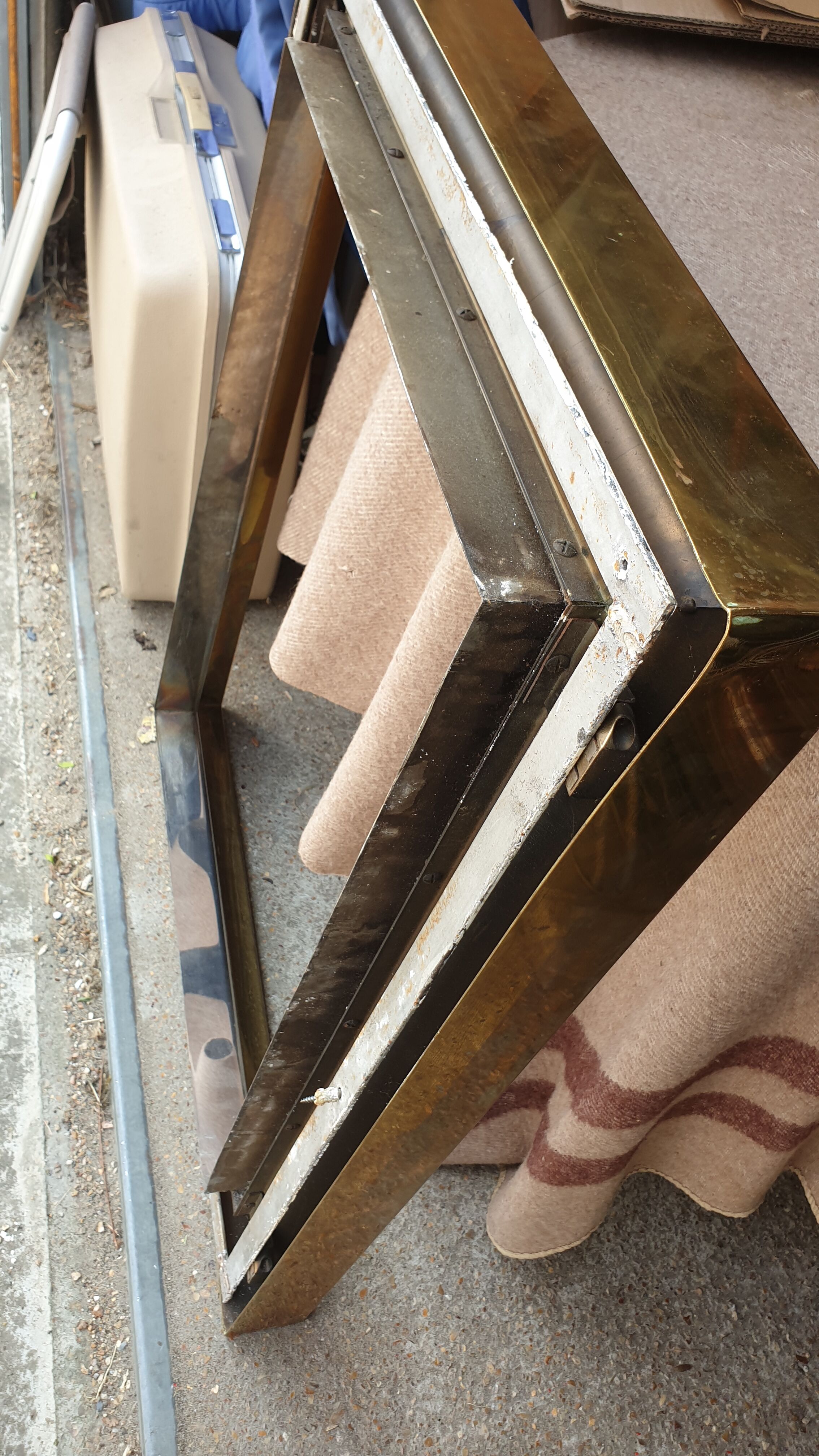 Brass frame fireplace