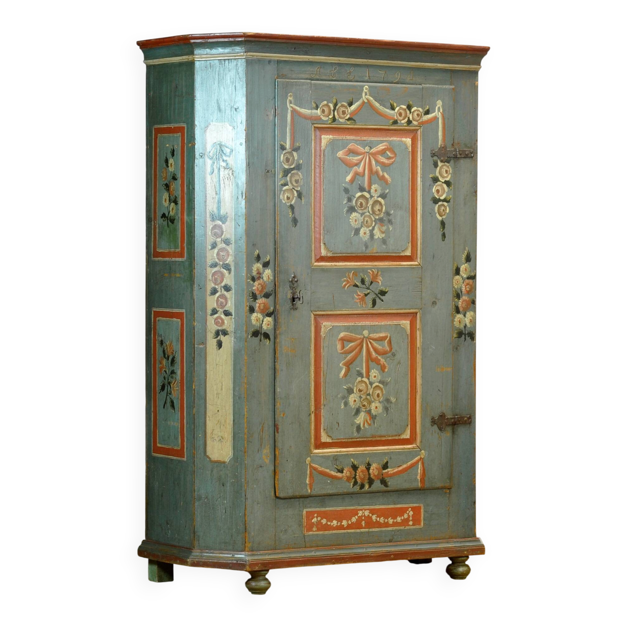 Pine bridal cabinet, dated 1794