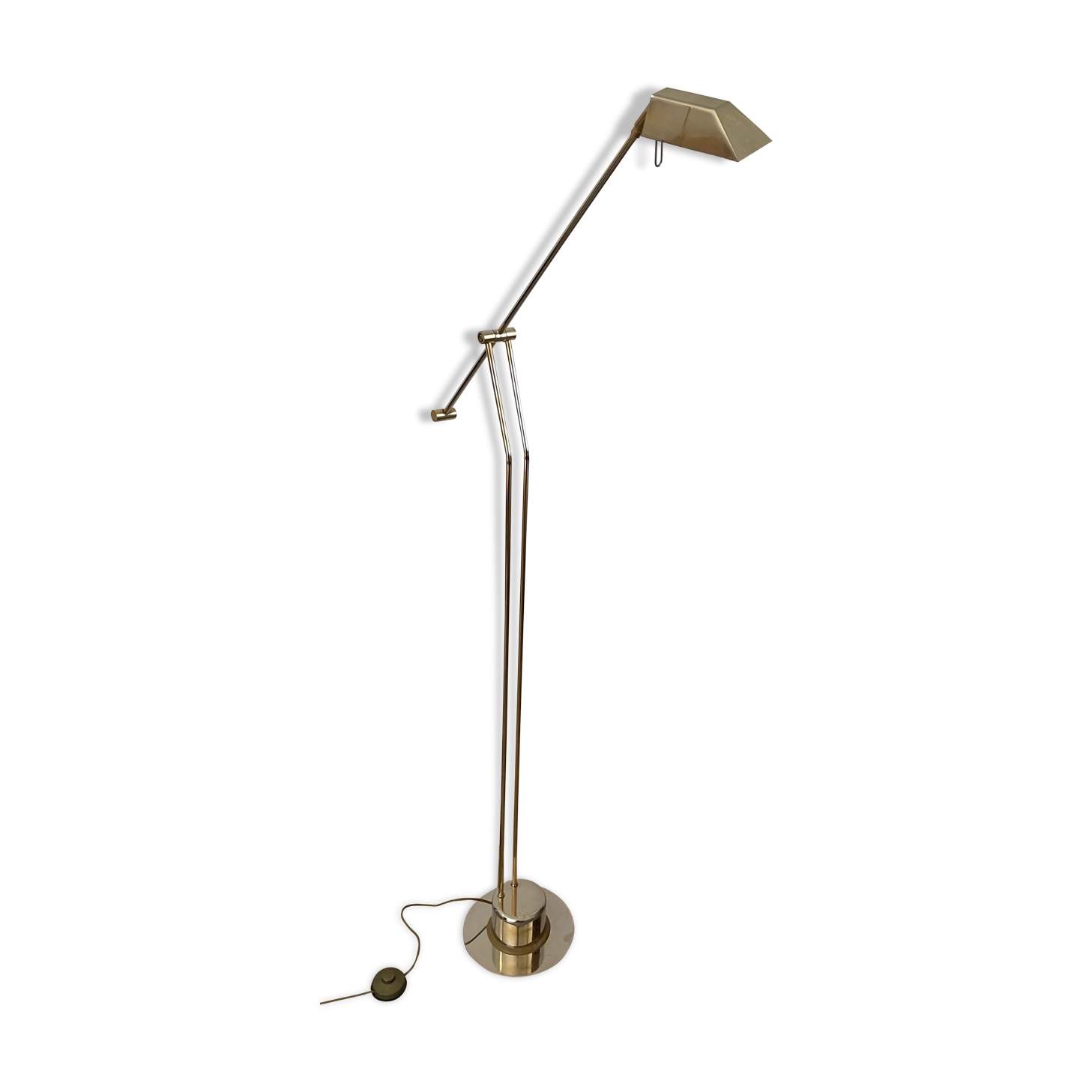 Deknudt e-reader floor lamp from the 70s in brass