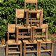 Suite of 6 mulched chairs from the 50s /60s. seat height 44 cm