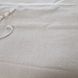 Old linen sheet - encrypted rm - with openwork border and embroidered with flowers - dimensions: 300x220cm
