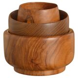 Mid-Century Modern Wood Bowls, Sweden, Set of 3