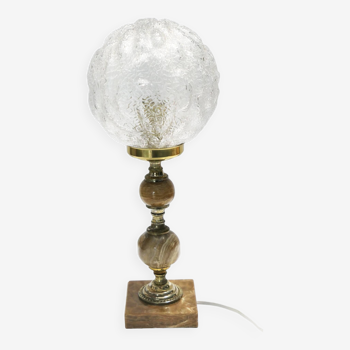alabaster and gold metal table lamp 1960-70