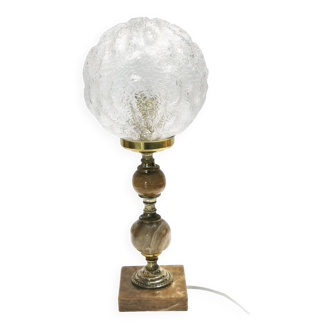 alabaster and gold metal table lamp 1960-70
