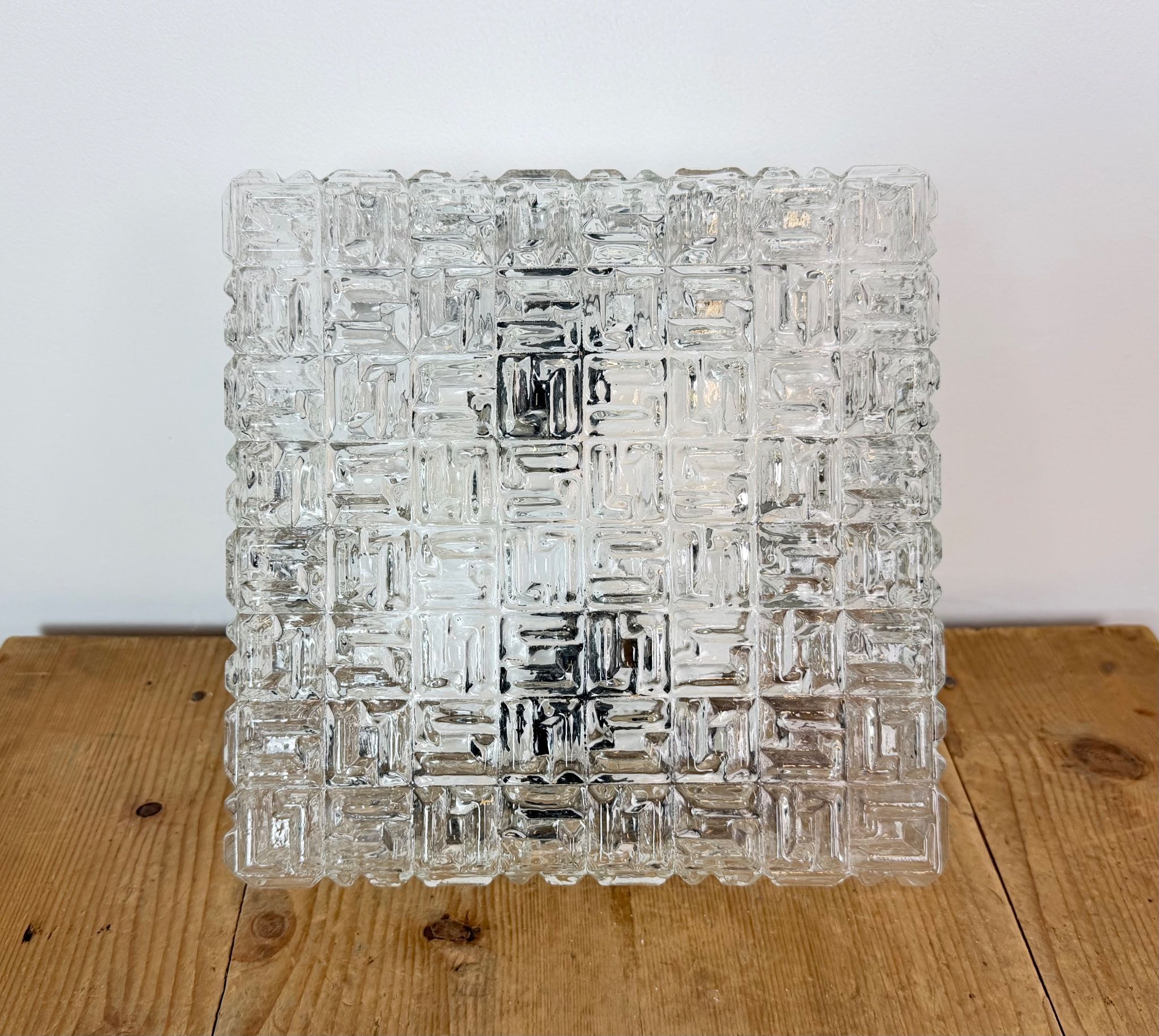 Vintage Glass Wall Or Ceiling Light, 1970s