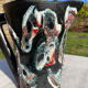 Vintage black Vallauris pitcher Sea foam
