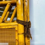 Vintage screen in bamboo handmade painting