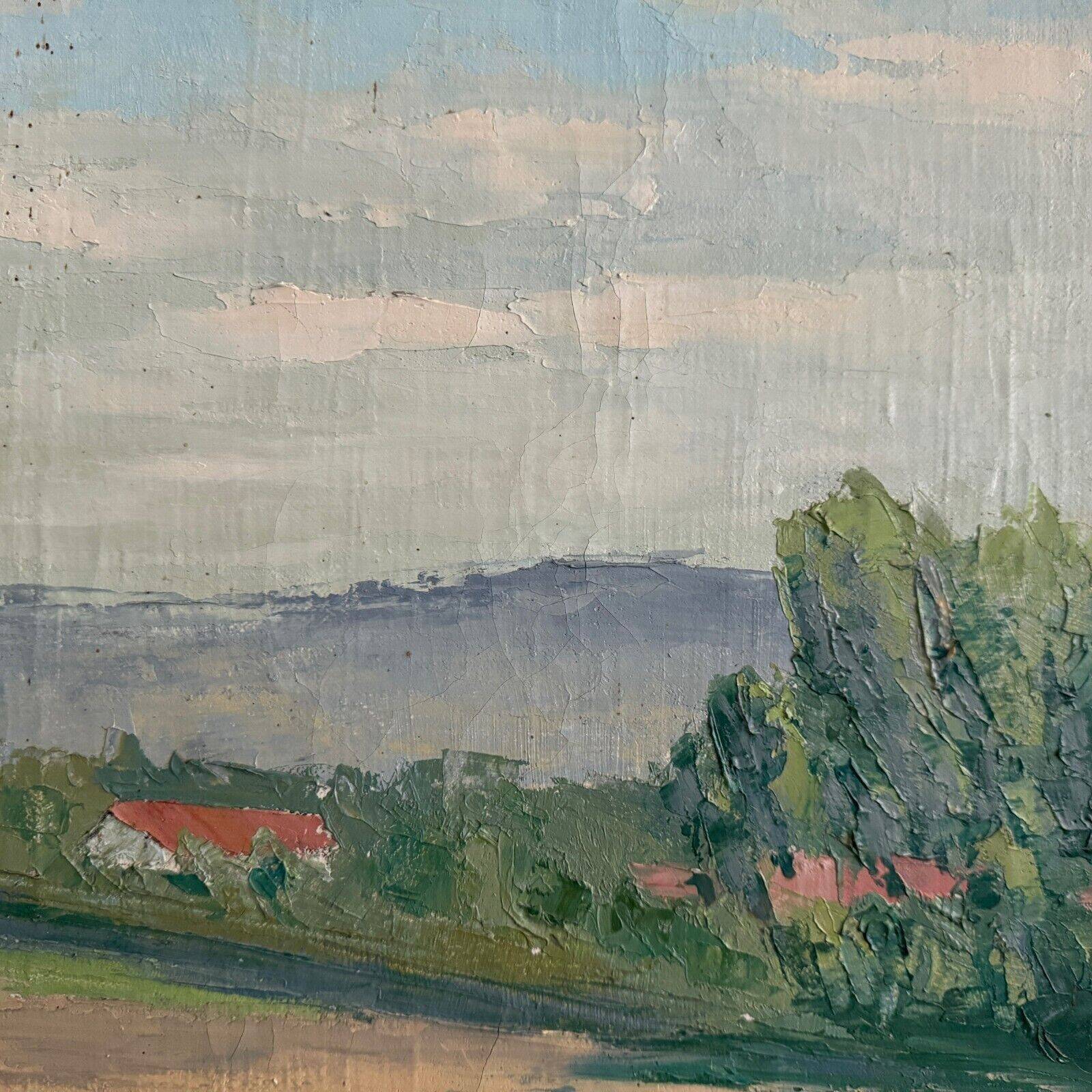 Oil on canvas depicting a 20th century landscape by Carlos Gallos