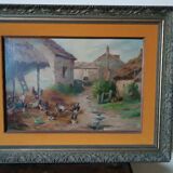 Oil painting on canvas Edmond Van Coppenolle (1846-1914) Landscape