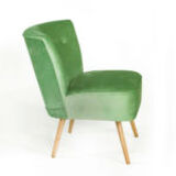 Chaise club vert, années 60-70