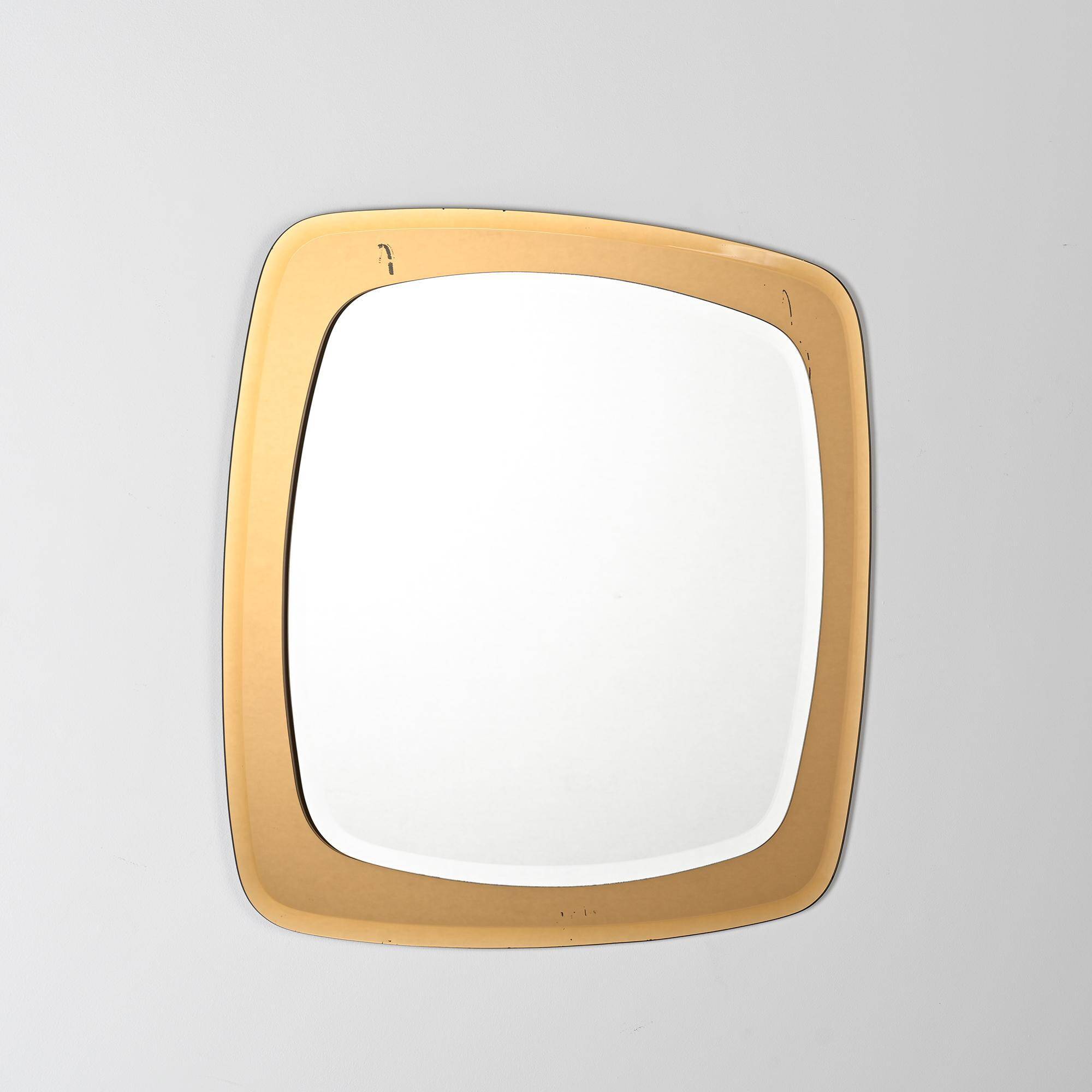 Square smoked glass mirror, Italy, 1970