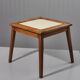 Vintage plant stand side table wood & ceramic 1950s