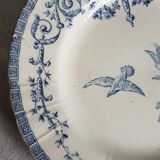 Plate faience of Gien with decoration of birds