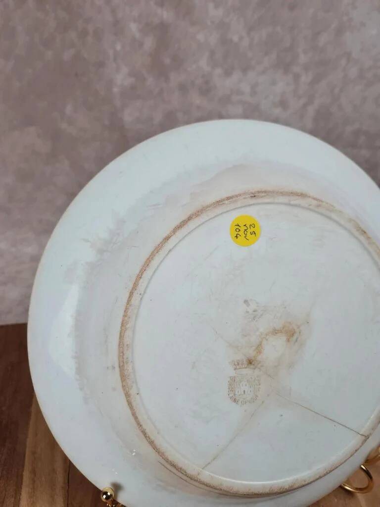 Antique Gien deep plate – floral pattern