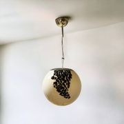 Vintage Globe Chandelier in Glass with Animal Print attributed to Angelo Brotto for Esperia, 1960s