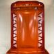 Porte louche en tôle émaillé orange vintage