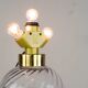 Mid-Century Modern Blown Glass and Brass Table Lamp Lumica Spain, 1970