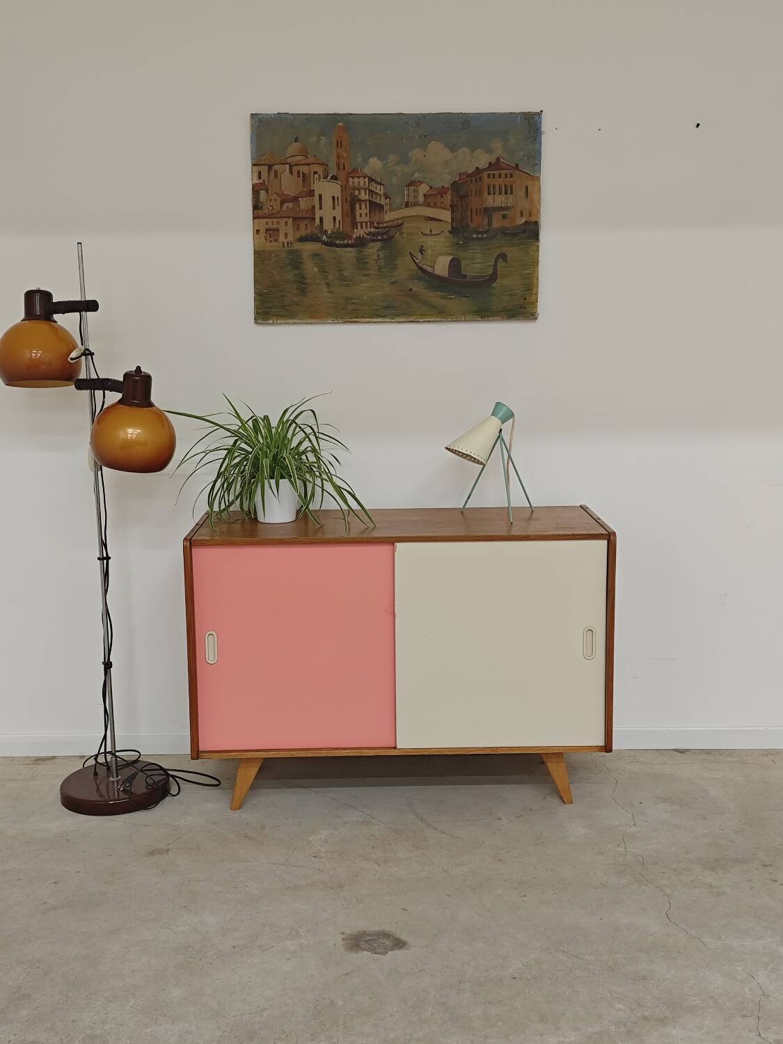 Wooden buffet U 452 pink by Jiri Jiroutek for Intérier Praha 1960