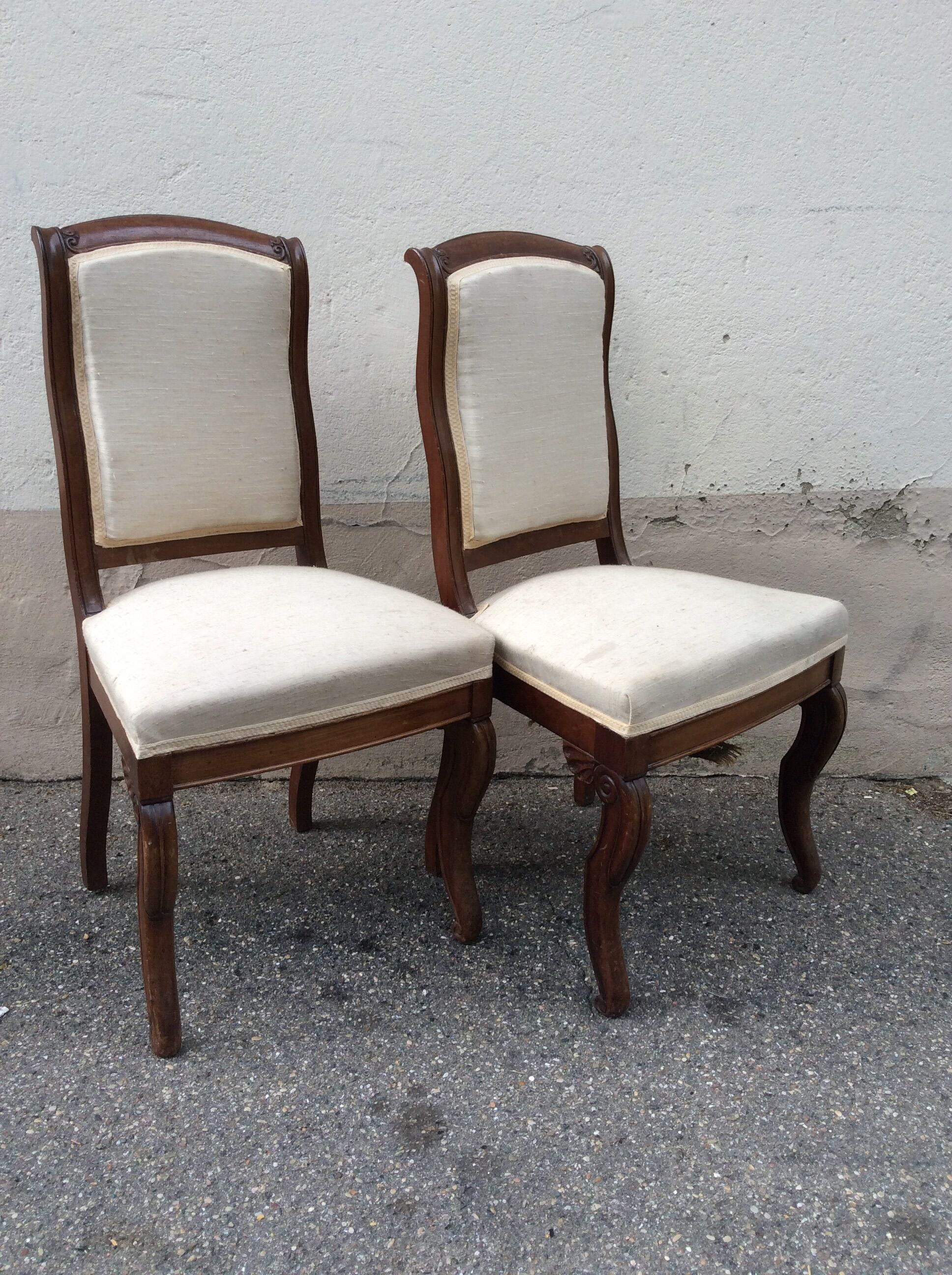 Pair of solid oak chairs