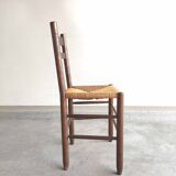 Vintage wood and straw chair