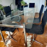 4 molded wood chairs with chrome base 4 stars design 70