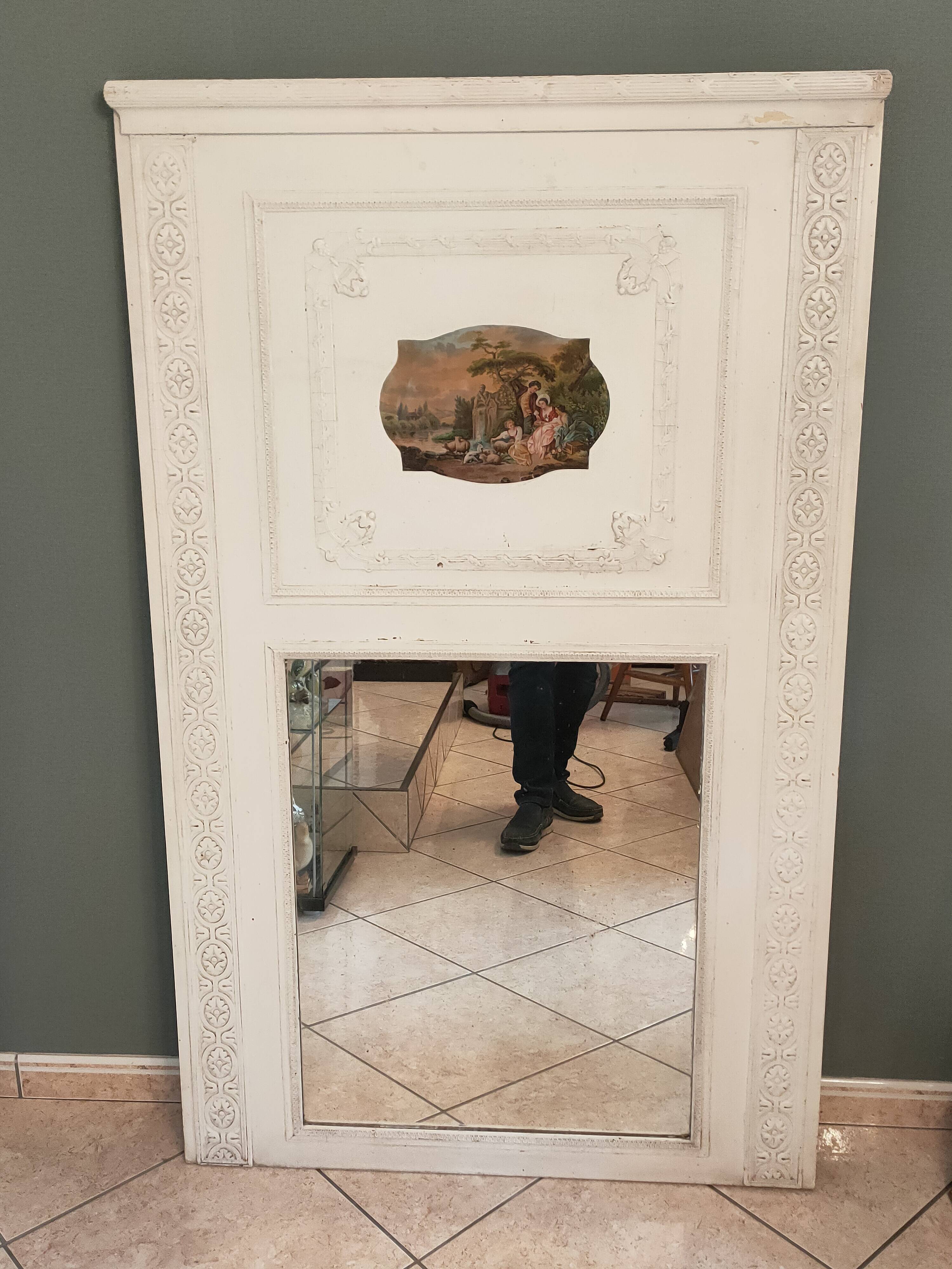 trumeau mirror from the 1920s in painted wood
