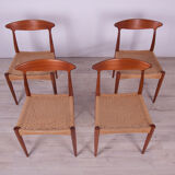 Danish Dining Chairs by Arne Hovmand-Olsen for Mogens Kold, 1960s, Set of 4