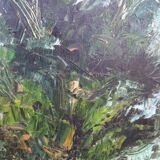 At the edge of wood oil on panel