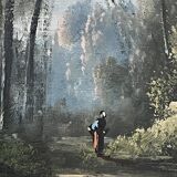 French school, HST animated landscape Barbizon signed late 19th century