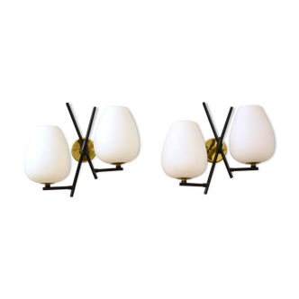 A Pair Of Italian Mid Century Wall Lights, 1950s