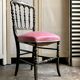 Napoleon III chair in black and gold wood and pink cotton