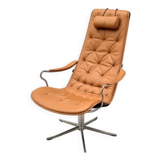 "Bravo" armchair by Jan Ekström for Conform in leather and aluminium, Sweden 2018