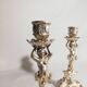 Pair of candlesticks restored to silver leaf