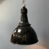 Black enamel Bauhaus factory lamp from Industria Rotterdam