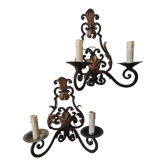 2 wrought iron sconces