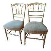 Pair of gilded Napoleon III chairs stamped Au Bon Marché Paris