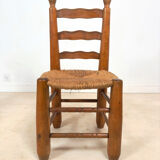 Vintage wooden chair with rush seating