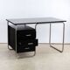 1960s desk in Bauhaus style, black lacquered