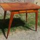 bureau table bois mssif avec tiroirs pieds compas