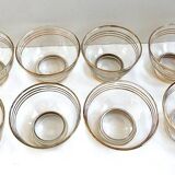 Set of 8 Glasses Coupes Bowls Champagne Alcohol Vintage Crystal Design
