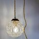 Vintage globe pendant lamp in molded glass