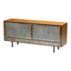 Mid-Century Modern Sideboard with Hammered Metal Façade, France, 1960s