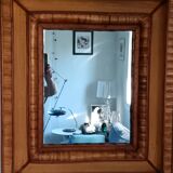 Miroir mural en rotin, osier et bois