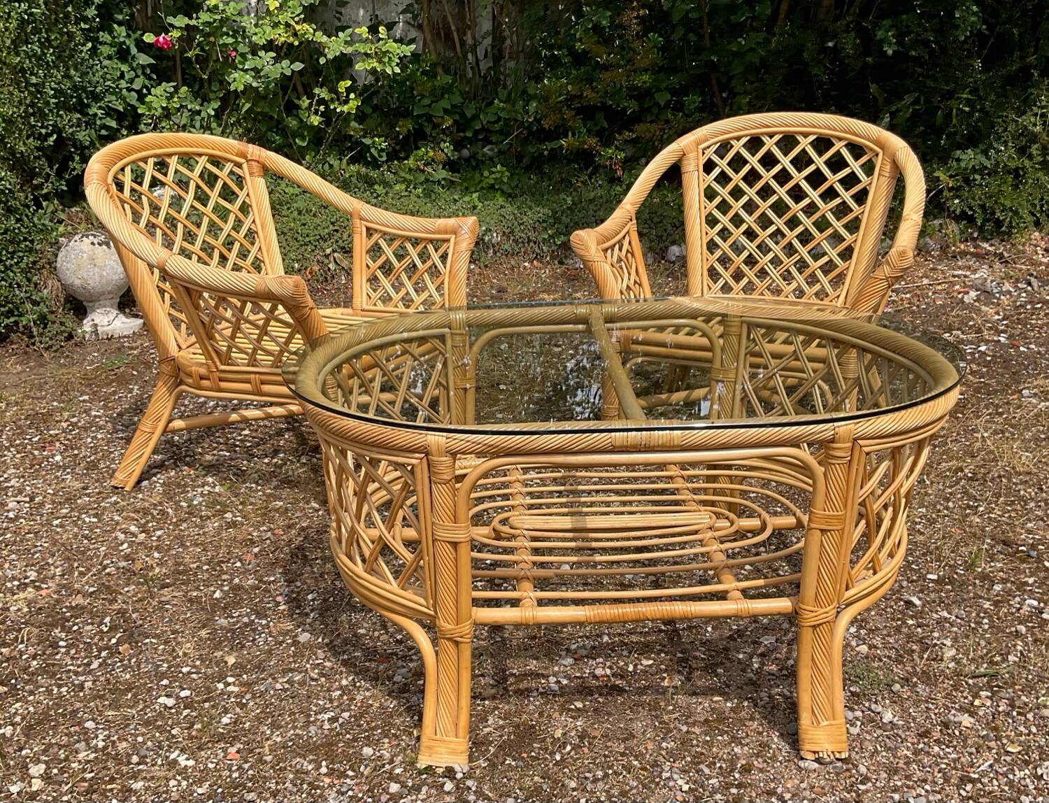 70s rattan lounge