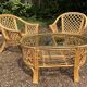 70s rattan lounge