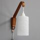 1960s Wooden Wall Lamp with Glass Shade, Czechoslovakia