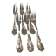 6 silver-plated metal cake forks by Christofle Marly.